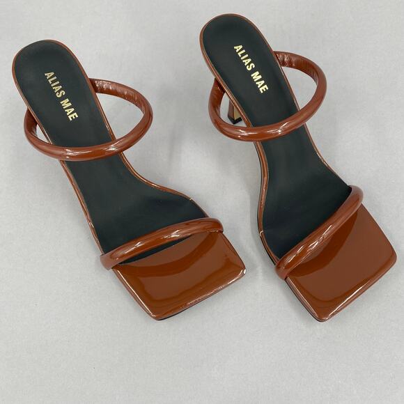 Alias Mae Lee Stiletto Heels Brown‎ Cognac Size 38 AMAE-WZ146 Strappy Sandals - Picture 4 of 14